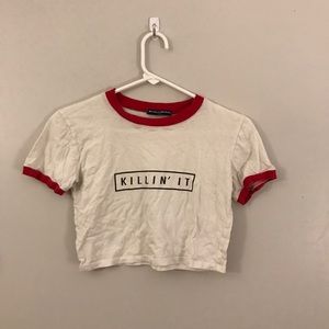 killin it crop ringer tee brandy melville